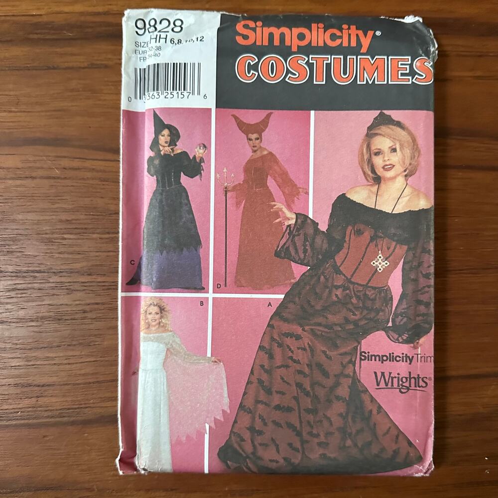 UNCUT Simplicity Pattern 9828 Costume Size 6-12
